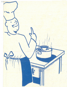 petit cuisinier illustrant la recette vintage