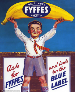 Publicité de 1930 de l'importateur irlandais de bananes canariennes, Fyffes. Crédits : The Advertising Archives